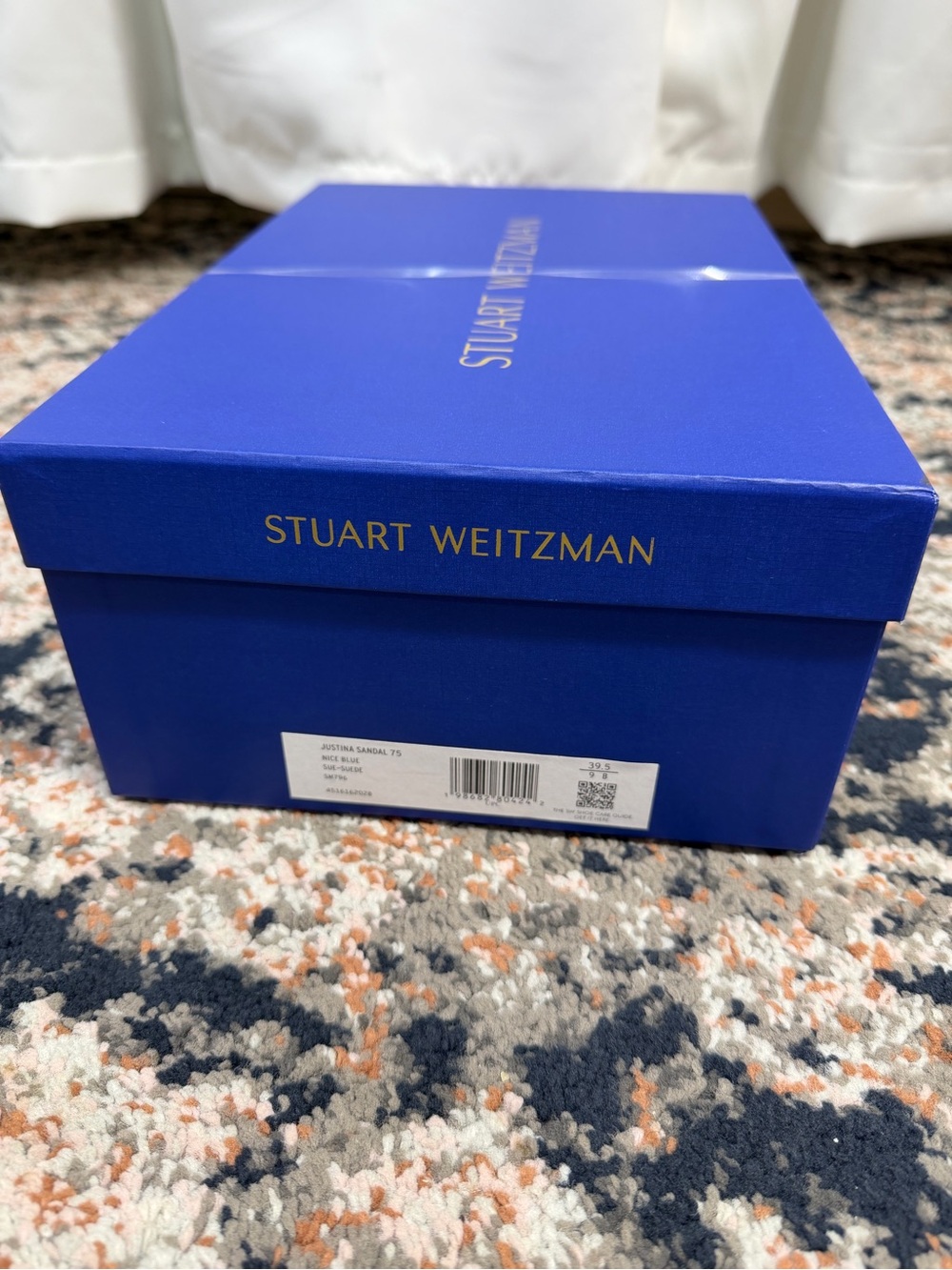NWT Stuart Weitzman ‘Justina 75’ Heeled Sandal in “Nice Blue” Navy Suede Size 9 - Picture 2 of 12